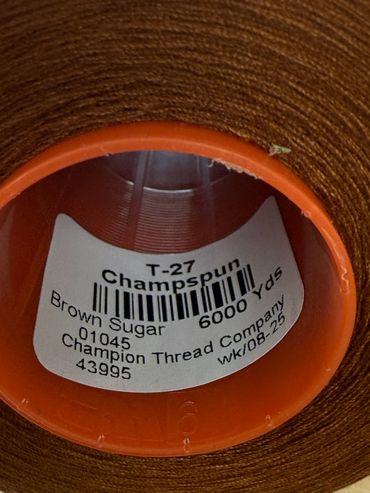THREAD T-27 POLYESTER BROWN 1045 CHAMPSPUN 6000