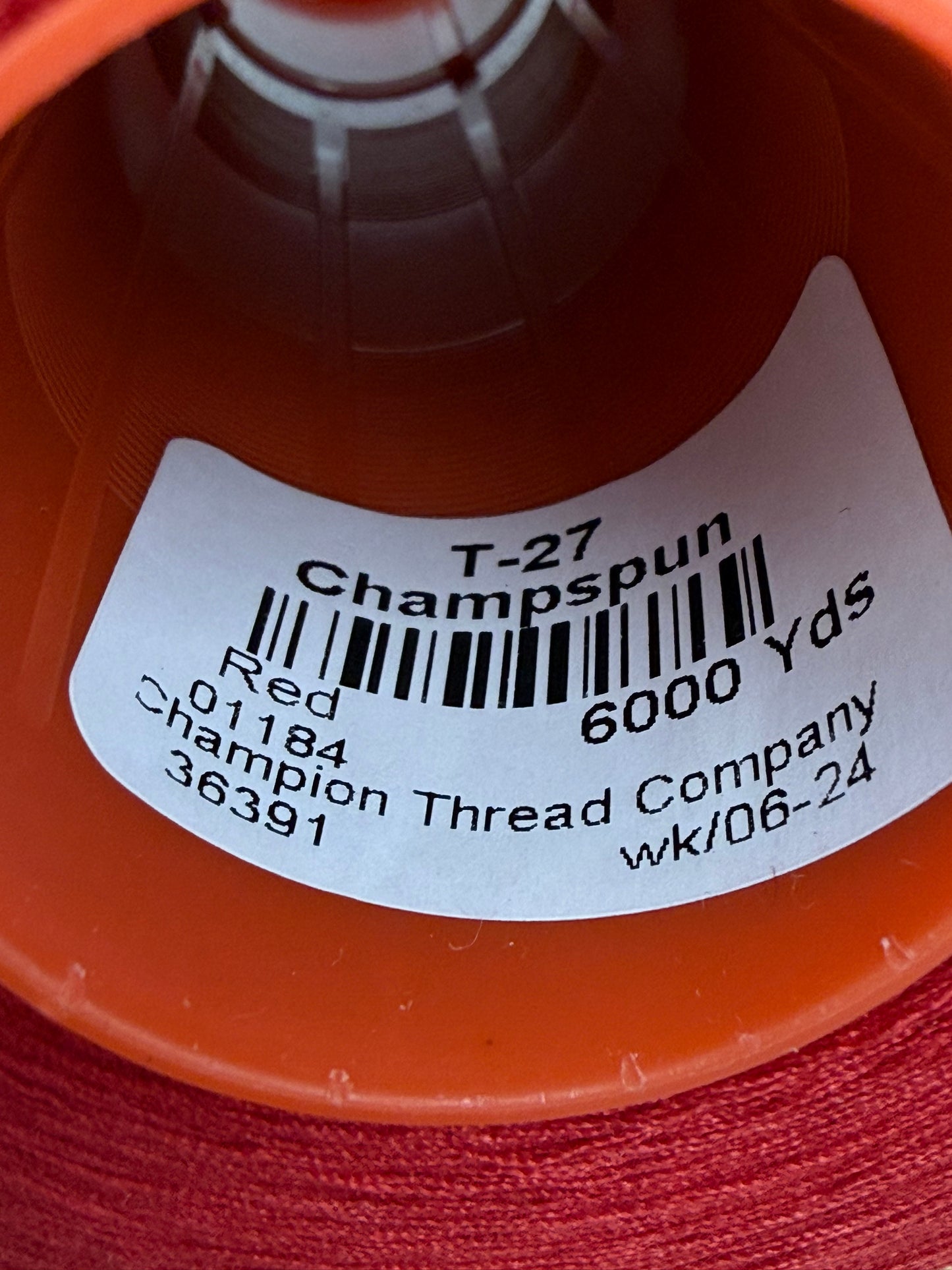 THREAD T-27 RED-1184 POLYESTER CHAMPSPUN 6000 Yds