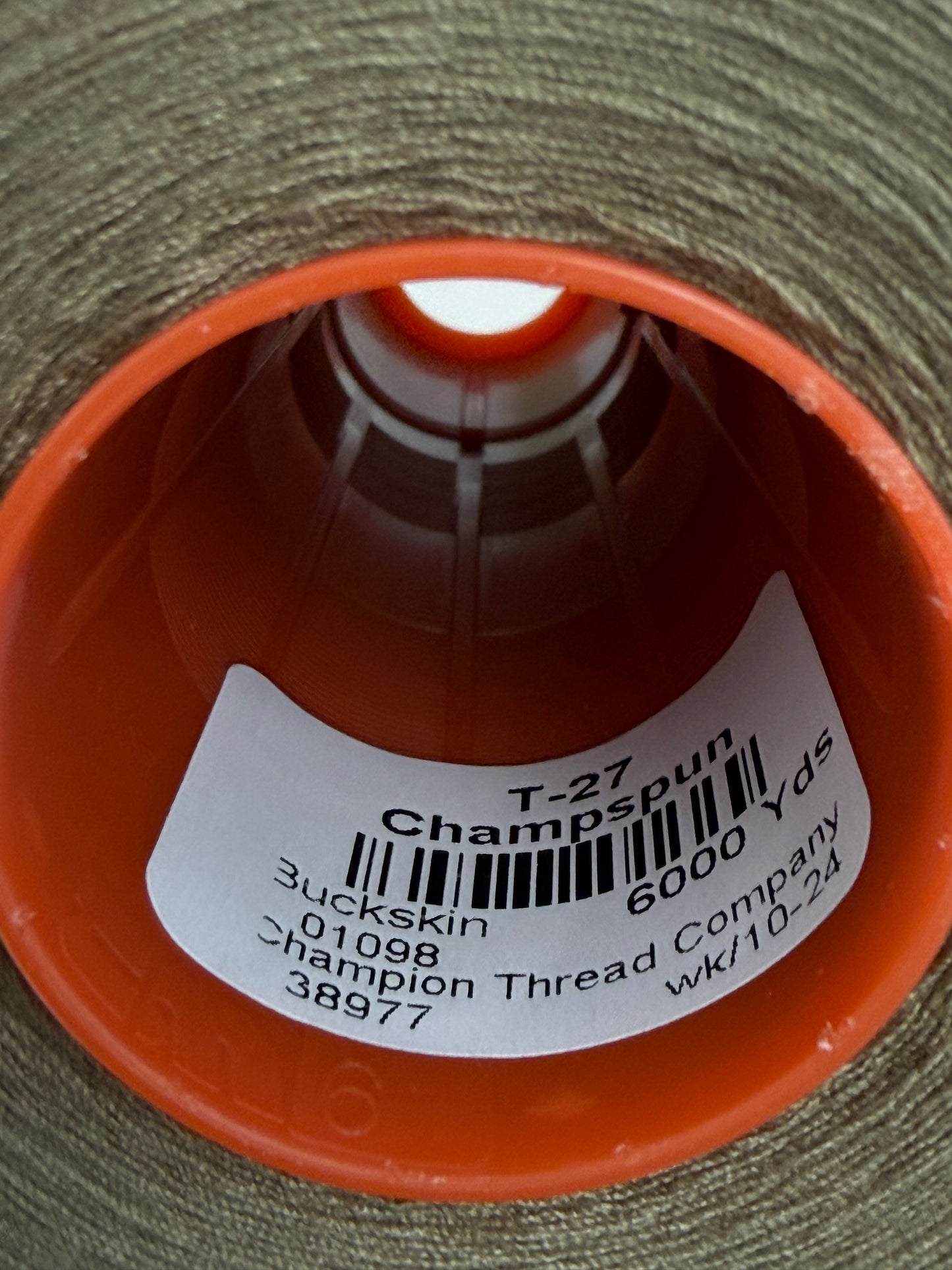 THREAD T-27 BUSKSKIN -1098 POLYESTER CHAMPSPUN 6000 Yds