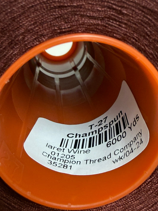 THREAD T-27 LARET WINE-1205 POLYESTER CHAMPSPUN 6000 Yds