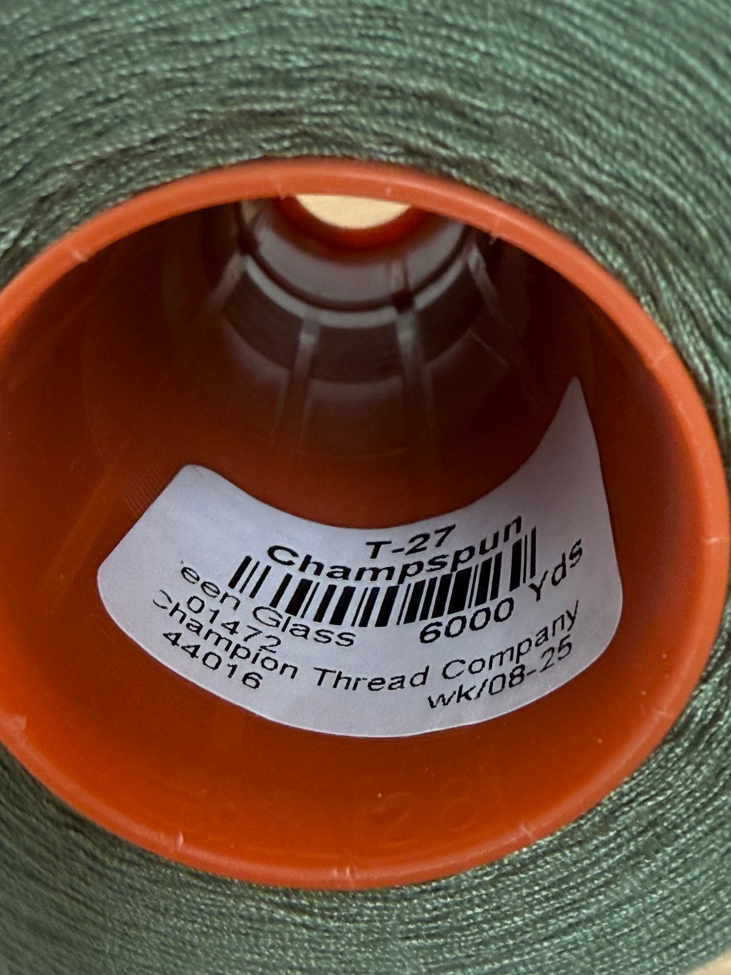 THREAD T-27 GREEN GLASS-1472 POLYESTER CHAMPSPUN 6000 Yds