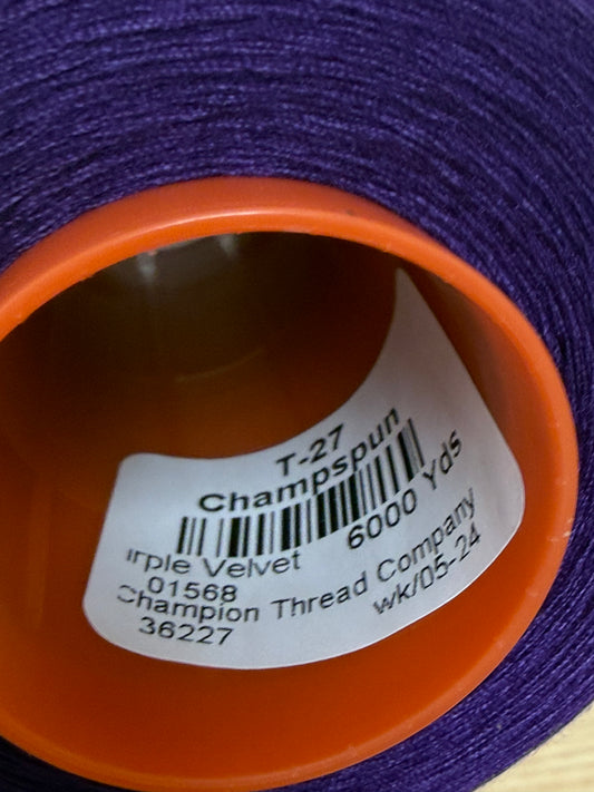 THREAD T-27 PURPLE VELVET-1568 POLYESTER CHAMPSPUN 6000 Yds