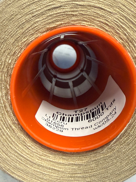 THREAD T-27 LT ECRU-1656 POLYESTER CHAMPSPUN 6000 Yds