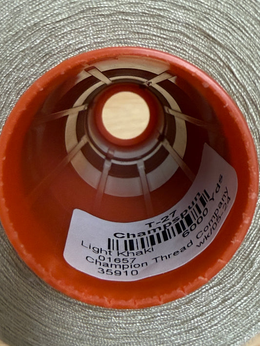 THREAD T-27 LIGKT KHAKI-1657 POLYESTER CHAMPSPUN 6000 Yds
