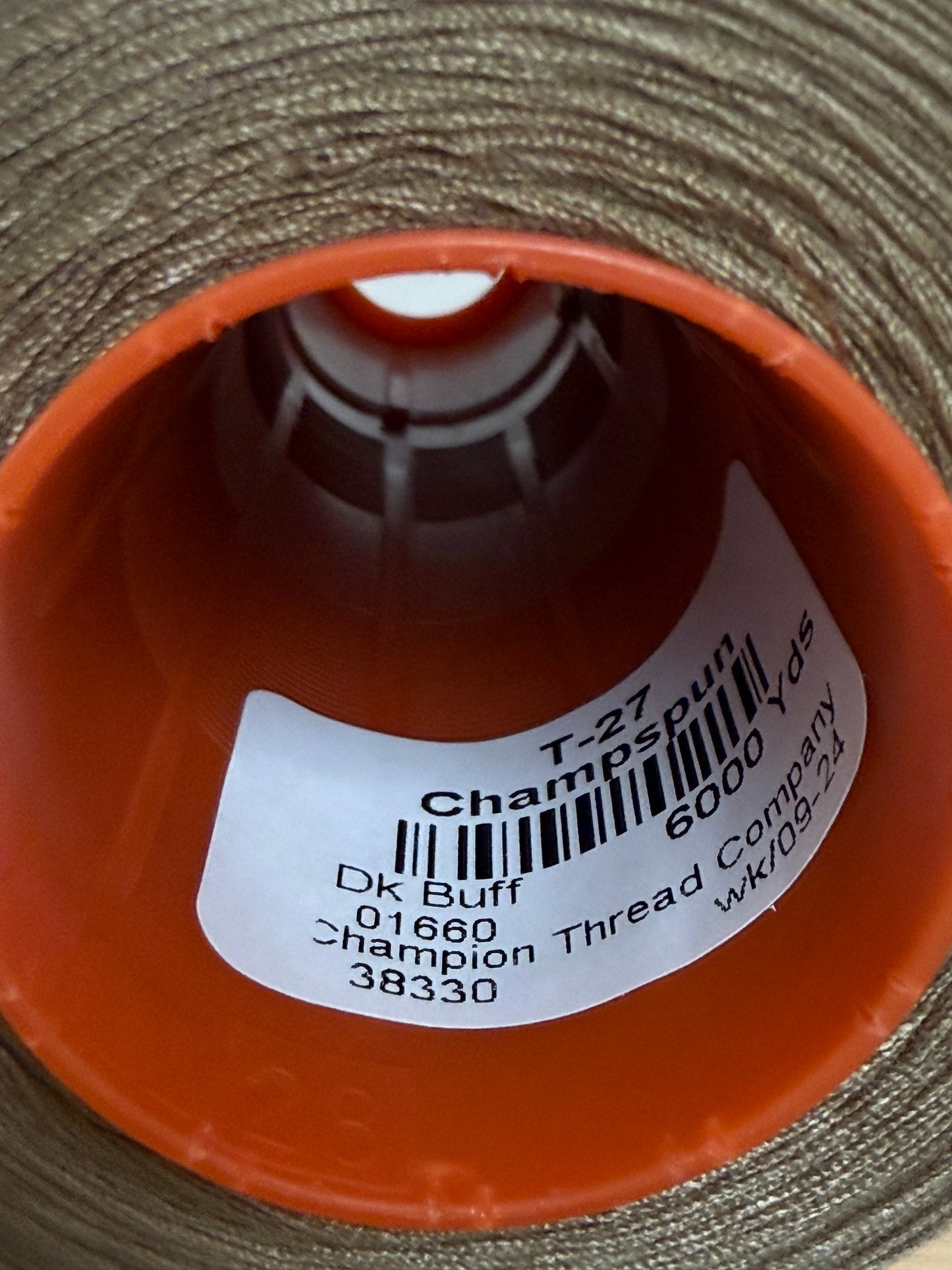 THREAD T-27 DK BUFF-1660 POLYESTER CHAMPSPUN 6000 Yds