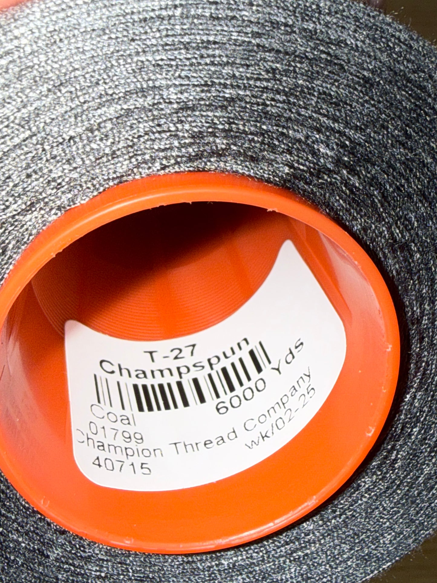 THREAD T-27 COAL-1799 POLYESTER CHAMPSPUN 6000 Yds