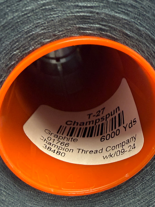 THREAD T-27 GRAPHITE-1766 POLYESTER CHAMPSPUN 6000 Yds