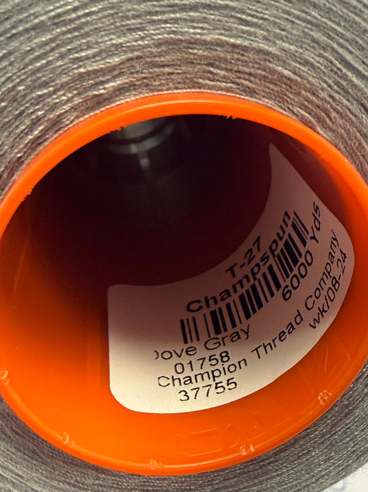THREAD T-27 DOVE GRAY-1758 POLYESTER CHAMPSPUN 6000 Yds