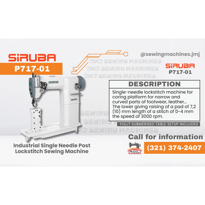 SIRUBA P717-01 Single Needle Post-bed Lockstitch Industrial Sewing Machine image 0