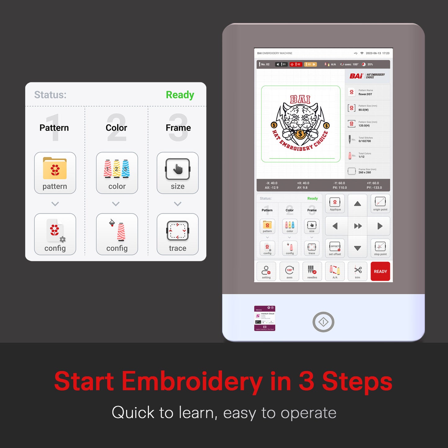 BAi THE VISION Commercial Embroidery Machine