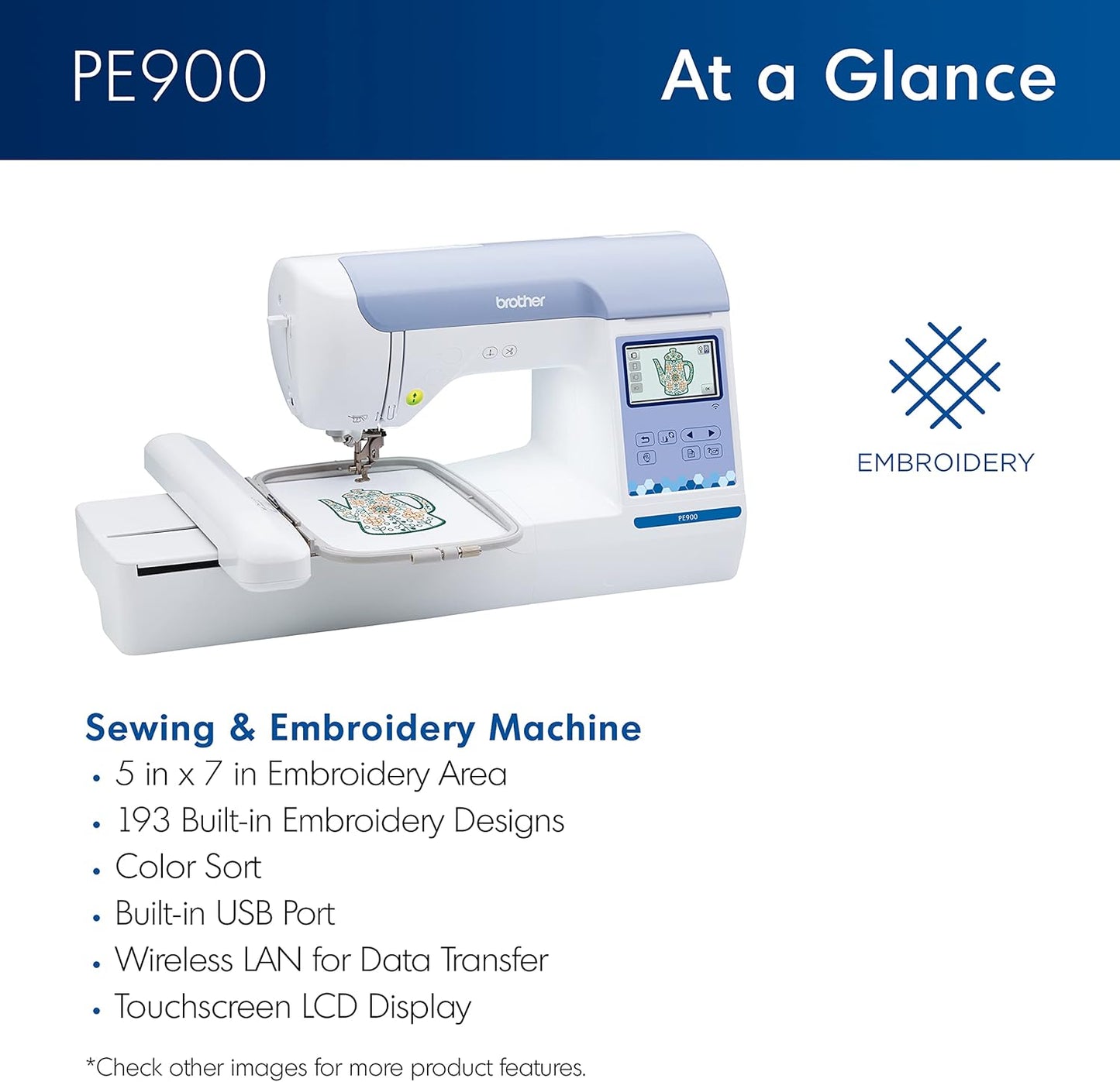 BROTHER® PE-900 Computerized Embroidery Machine