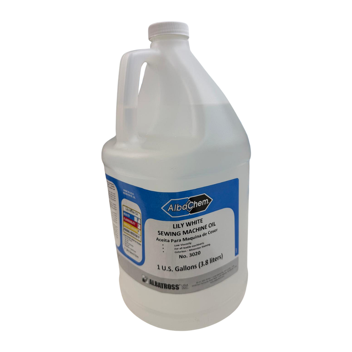 Lily White Industrial Sewing Machine Oil – 1 U.S. Gallon (3.8 Liters)