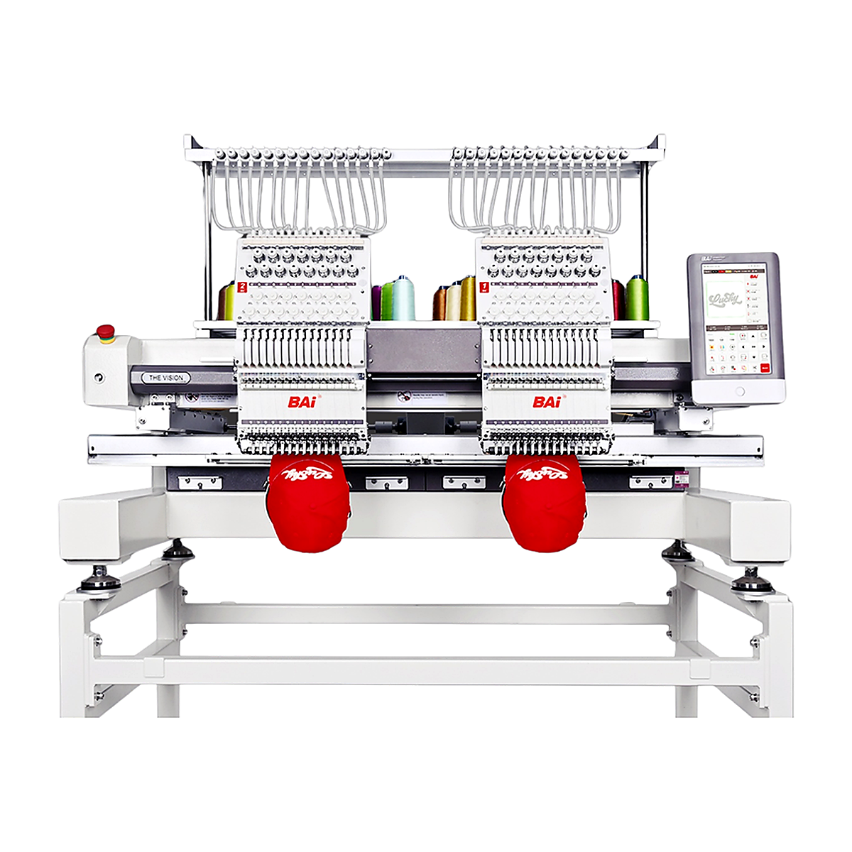 BAi® The Vision 2-Head Commercial Embroidery Machine  Powerful Assistant for Business Growth  15 Needles ·