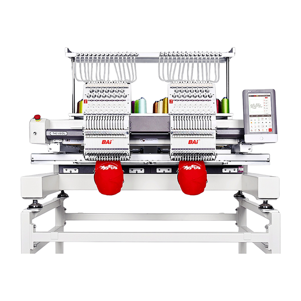 BAi® The Vision 2-Head Commercial Embroidery Machine  Powerful Assistant for Business Growth  15 Needles ·