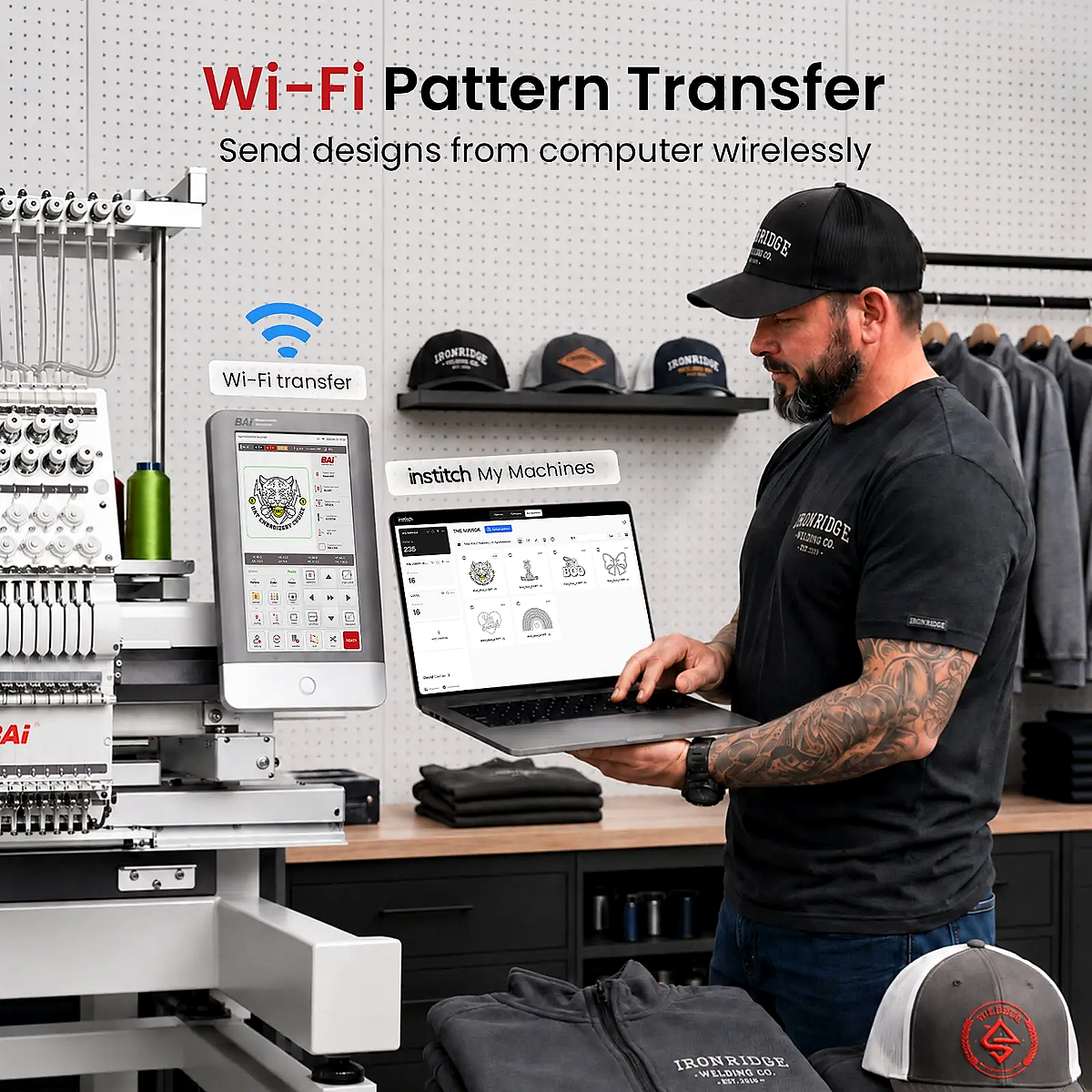 BAi® The Vision 2-Head Commercial Embroidery Machine  Powerful Assistant for Business Growth  15 Needles ·