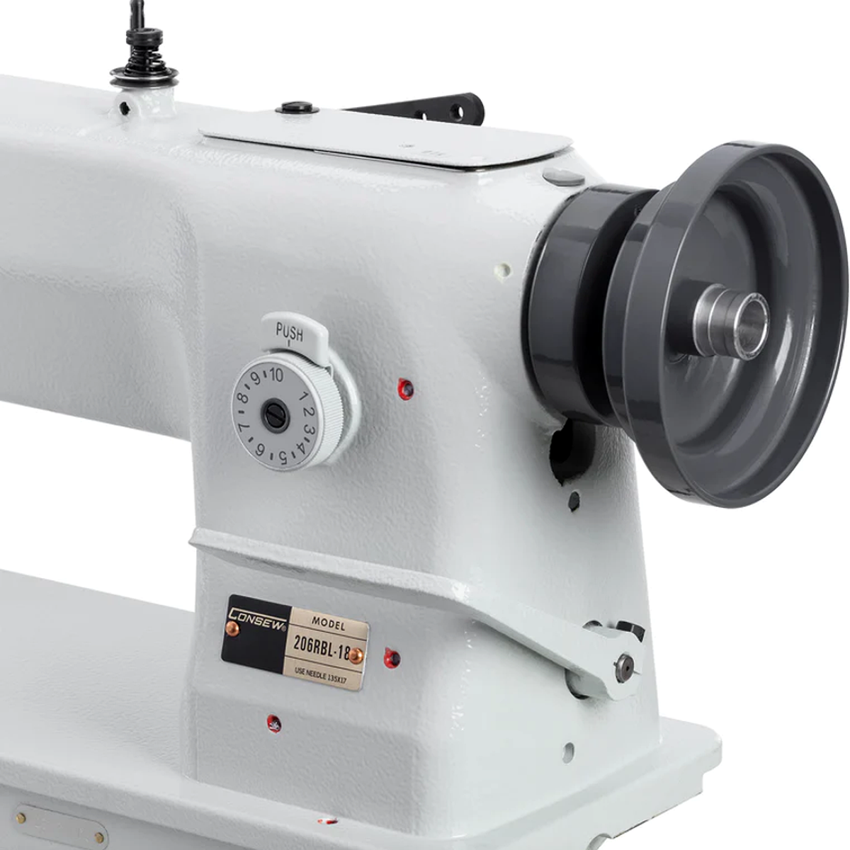 CONSEW® 206RBL-18 18-Inch Long Arm Heavy-Duty Walking Foot Industrial Sewing Machine – Complete with Table & Stand