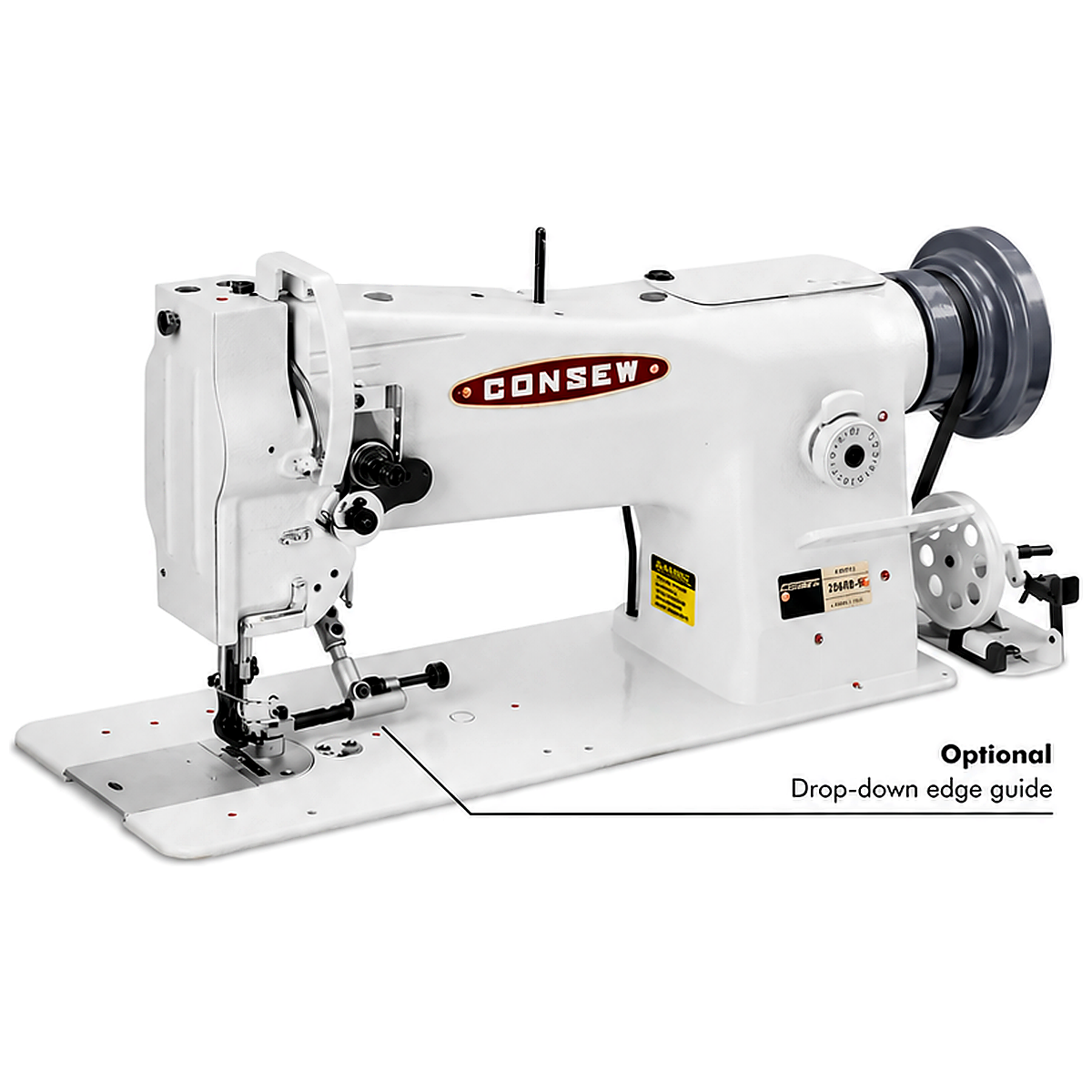 CONSEW® 206RB-5 Single Needle Heavy-Duty Unison Feed Walking Foot Industrial Sewing Machine – Complete with Table &amp; Stand