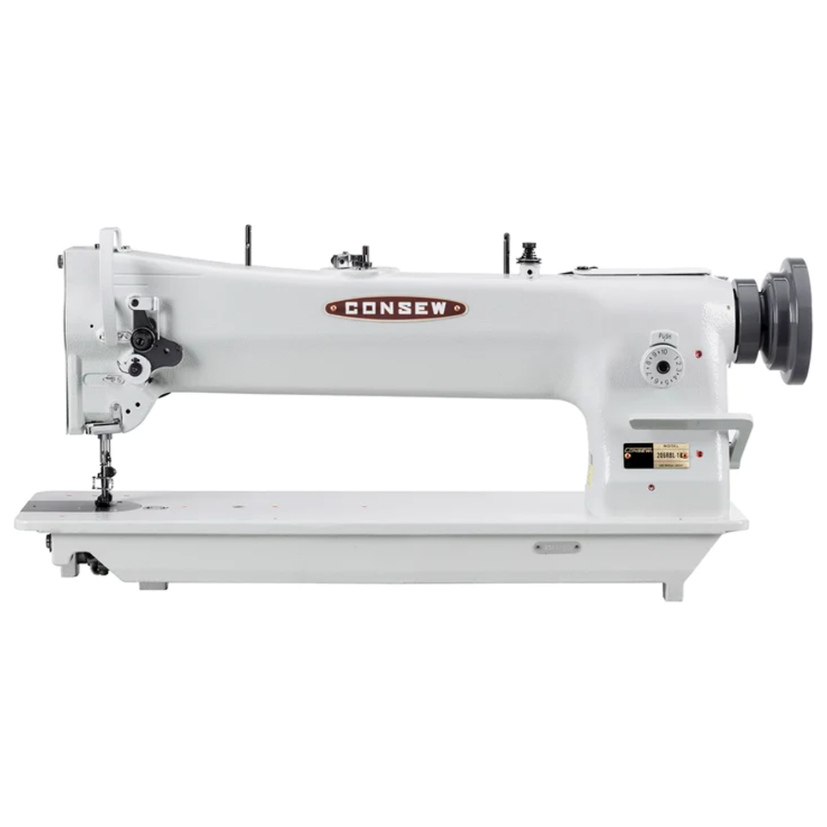 CONSEW® 206RBL-18 18-Inch Long Arm Heavy-Duty Walking Foot Industrial Sewing Machine – Complete with Table & Stand