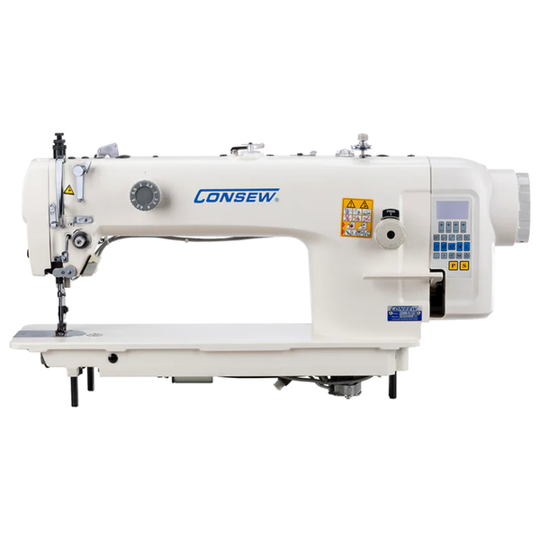 CONSEW® 2206RB-14-7DD-1 Single Needle Direct Drive Triple Feed Industrial Lockstitch Sewing Machine – Complete with Table & Stand