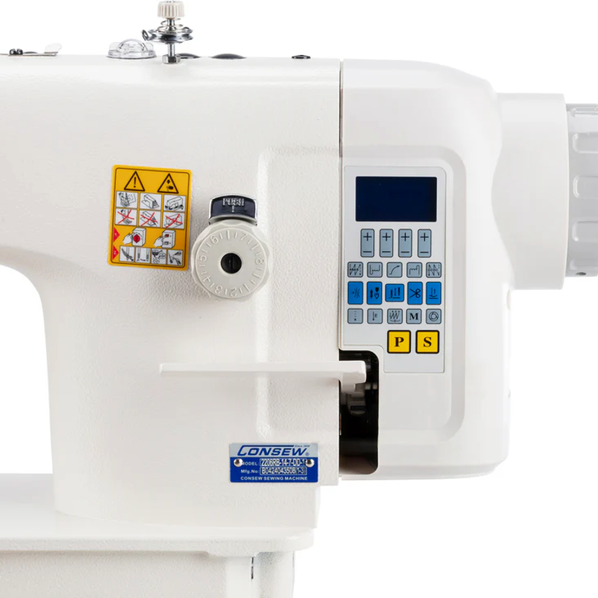 CONSEW® 2206RB-14-7DD-1 Single Needle Direct Drive Triple Feed Industrial Lockstitch Sewing Machine – Complete with Table & Stand