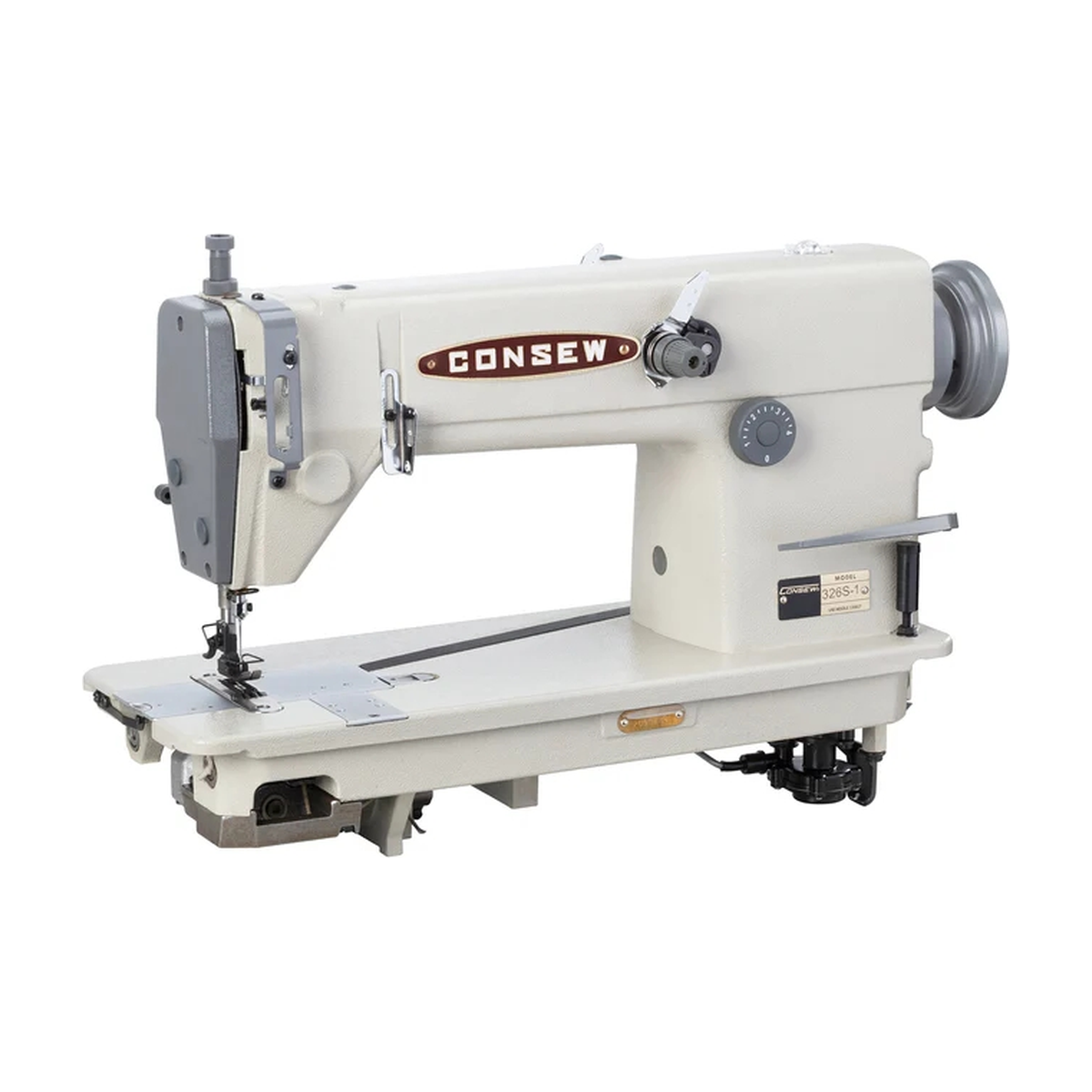 CONSEW® 326S-1 High-Speed Single Needle Double Chainstitch Industrial Sewing Machine – Complete with Table & Stand