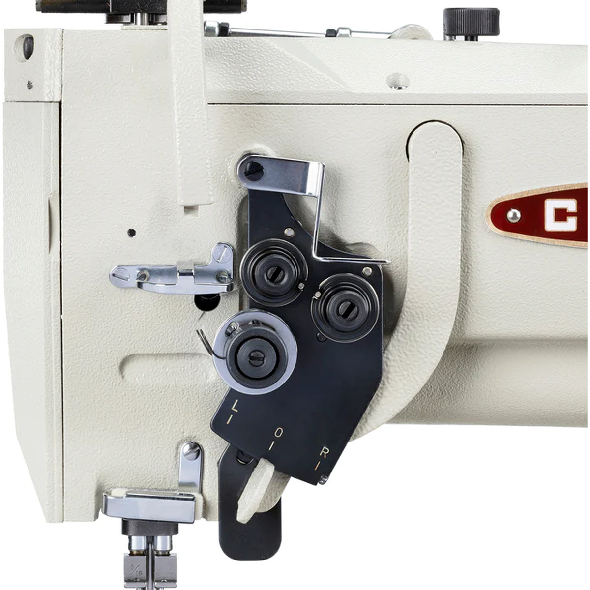 CONSEW® 369RB-2 Heavy-Duty Double-Needle Post-Bed Walking Foot Industrial Sewing Machine – Complete with Table & Stand