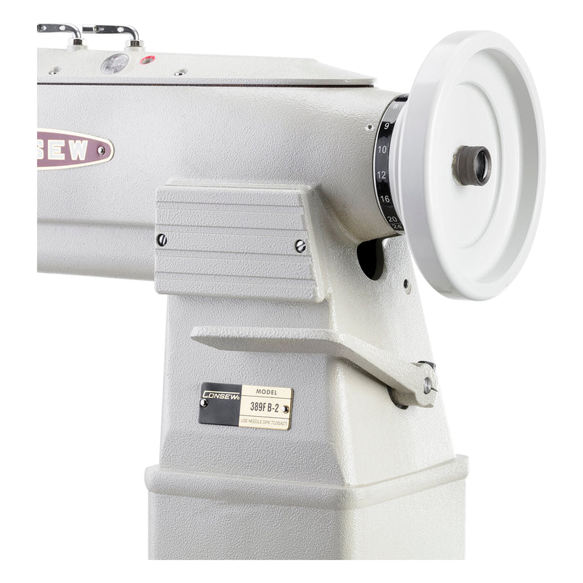 CONSEW® 389RB-2 Heavy-Duty Two-Needle Post-Bed Walking Foot Industrial Lockstitch Sewing Machine – Complete with Table & Stand