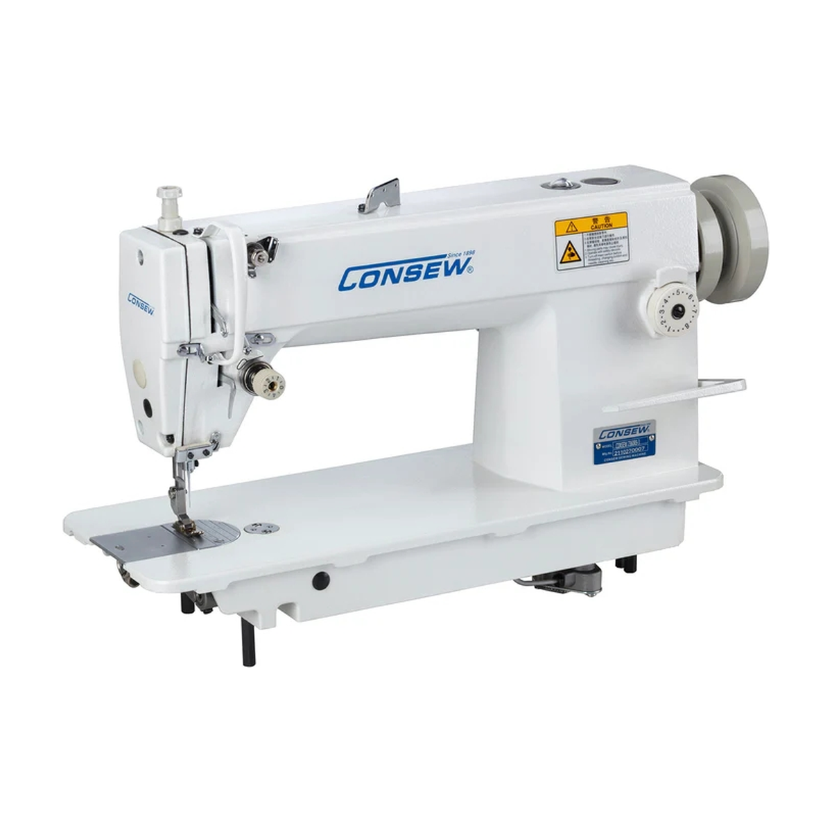 CONSEW® 7360RB-3 Heavy-Duty Single Needle Walking Foot Industrial Sewing Machine – Complete with Table & Stand