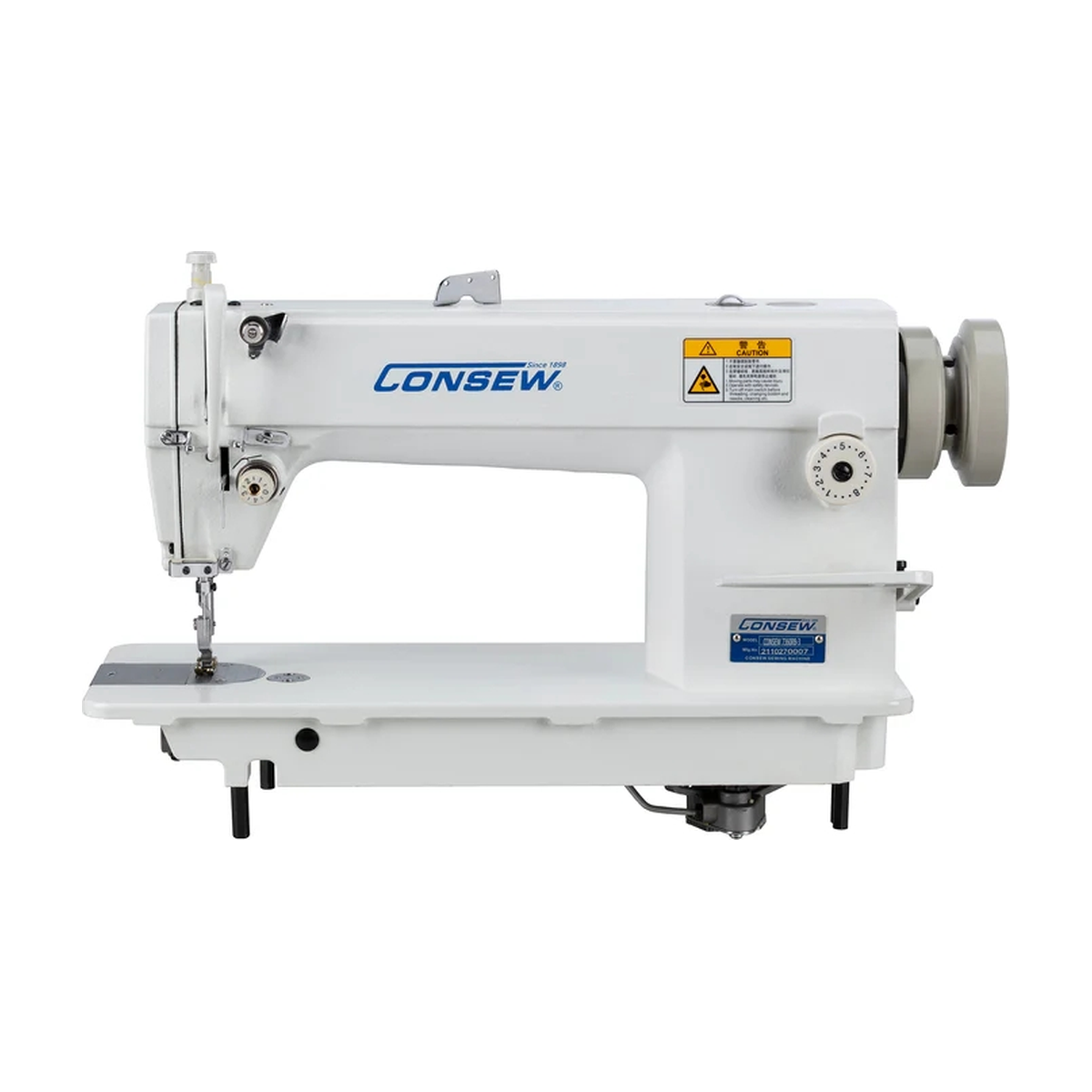 CONSEW® 7360RB-3 Heavy-Duty Single Needle Walking Foot Industrial Sewing Machine – Complete with Table & Stand