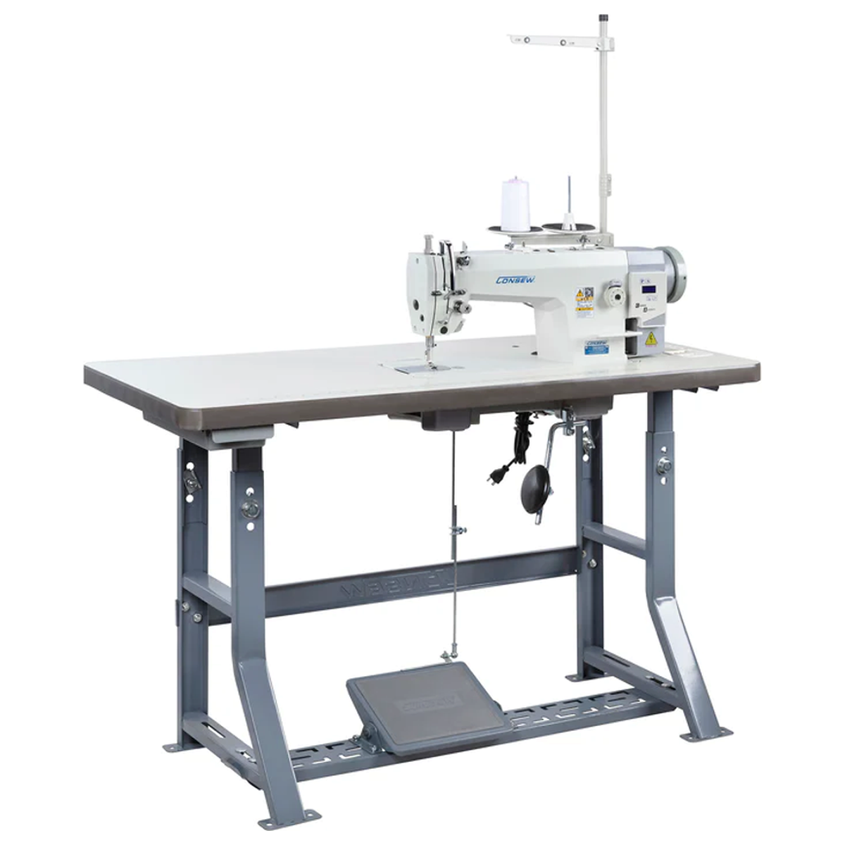 CONSEW® 7360RB-3DD Single Needle Direct Drive High-Speed Industrial Lockstitch Sewing Machine – Complete with Table & Stand