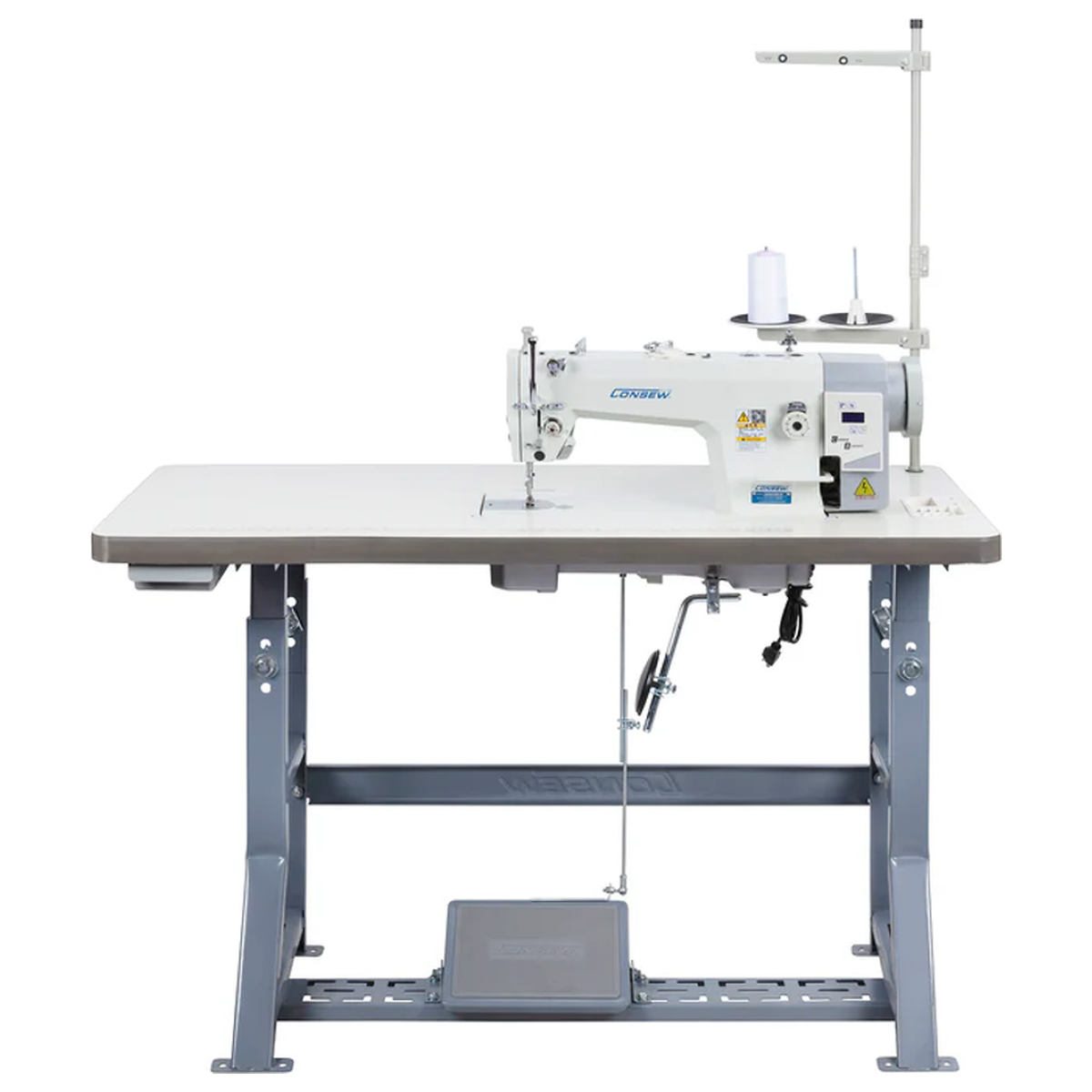 CONSEW® 7360RB-3DD Single Needle Direct Drive High-Speed Industrial Lockstitch Sewing Machine – Complete with Table & Stand