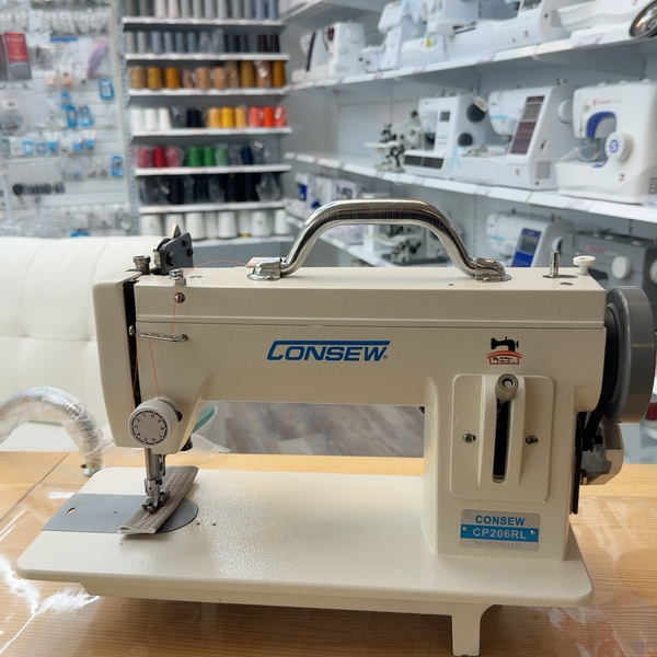 CONSEW® CP206RL Portable Walking Foot Sewing Machine with Hard Carrying Case – Complete with Table & Stand