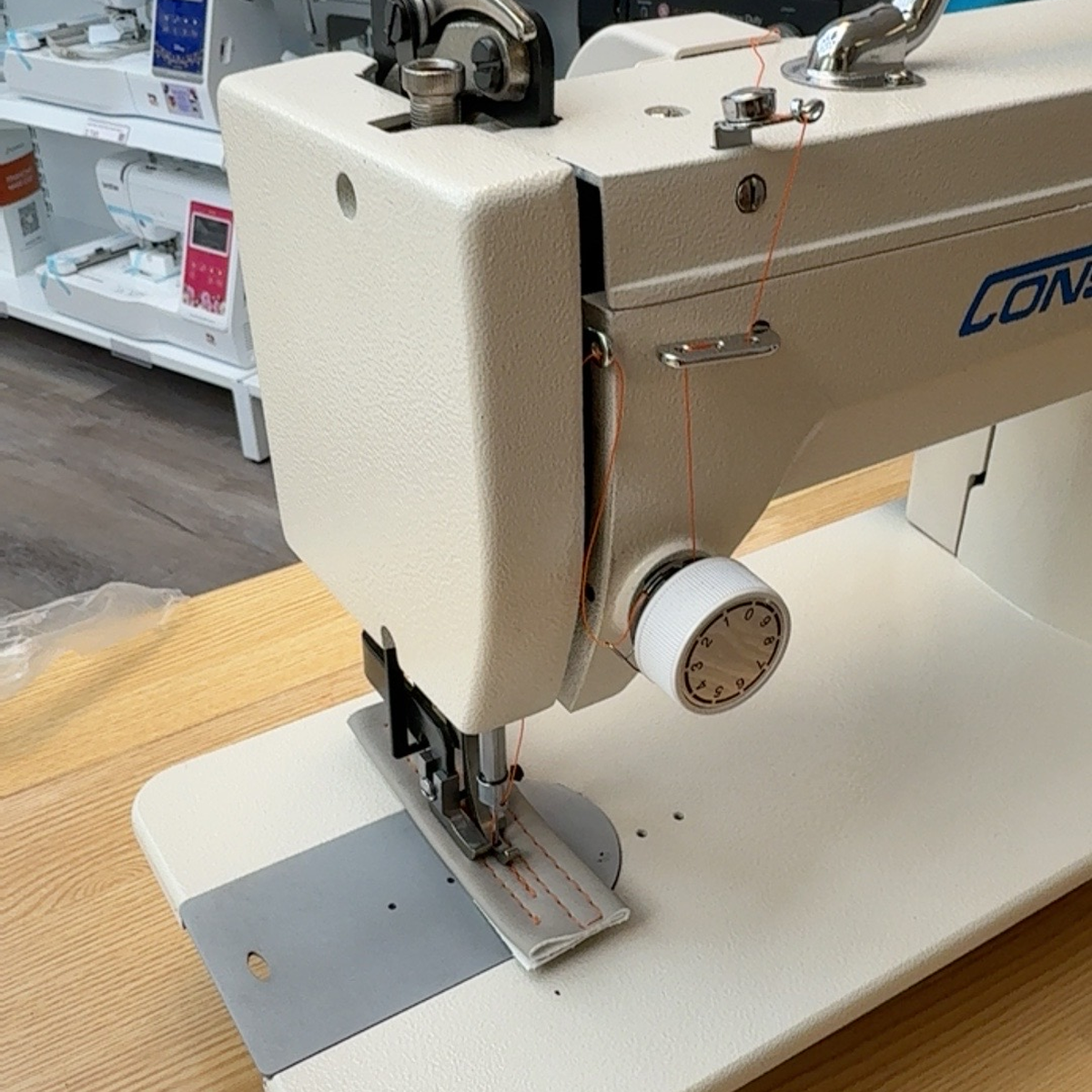 CONSEW® CP206RL Portable Walking Foot Sewing Machine with Hard Carrying Case – Complete with Table & Stand
