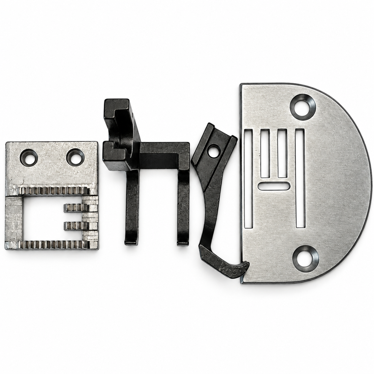 4-Piece Set with Feed Dog, Throat Plate, Presser Foot & Guide for 20U Zigzag Industrial Sewing Machines