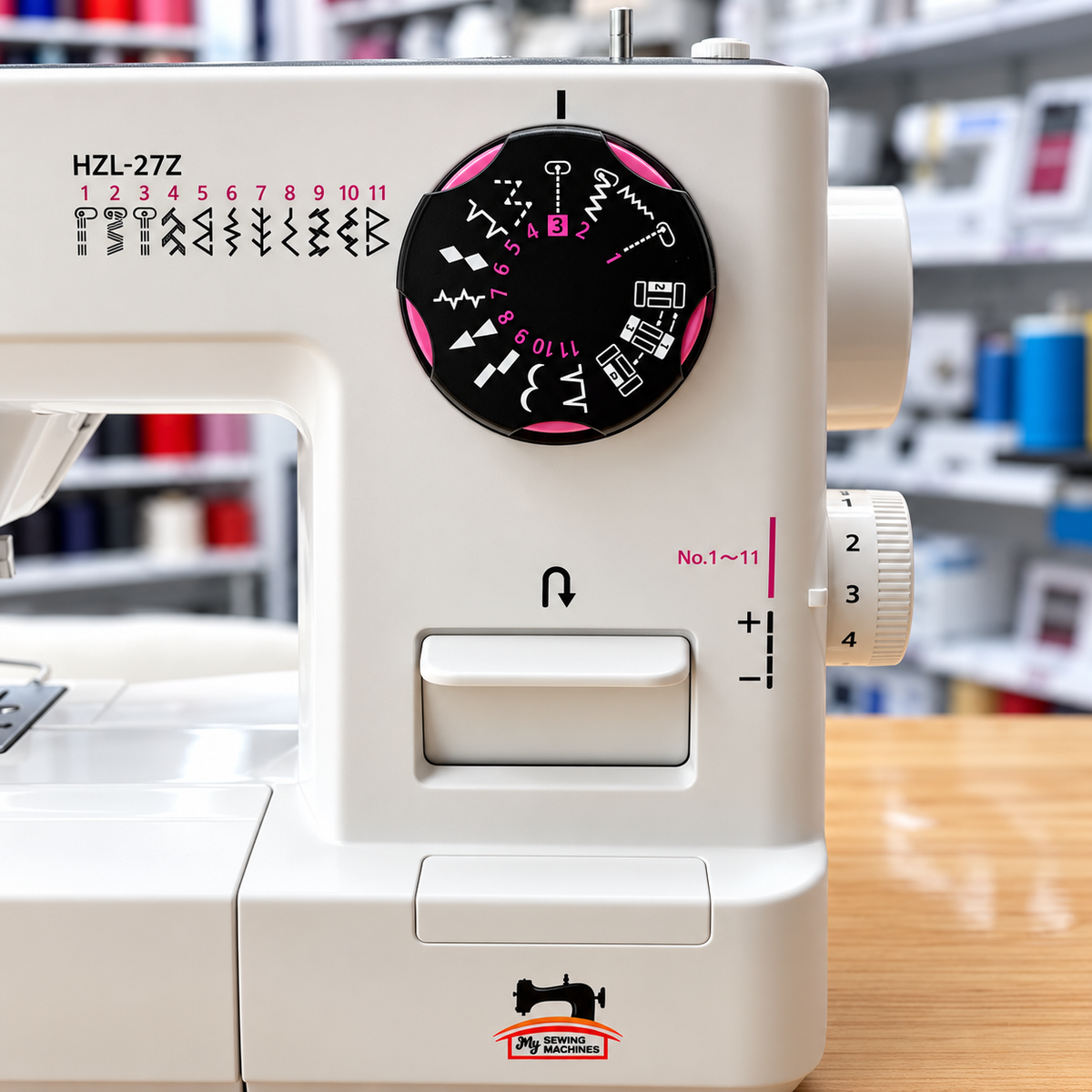 JUKI® HZL-27Z Compact Mechanical Home Sewing Machine with 11 Built-In Stitches & 4-Step Buttonhole