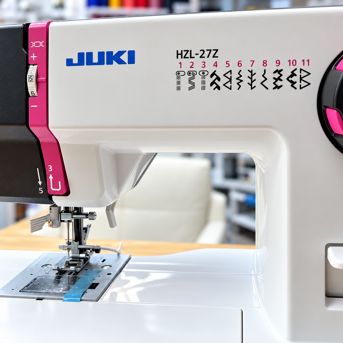 JUKI® HZL-27Z Compact Mechanical Home Sewing Machine with 11 Built-In Stitches & 4-Step Buttonhole