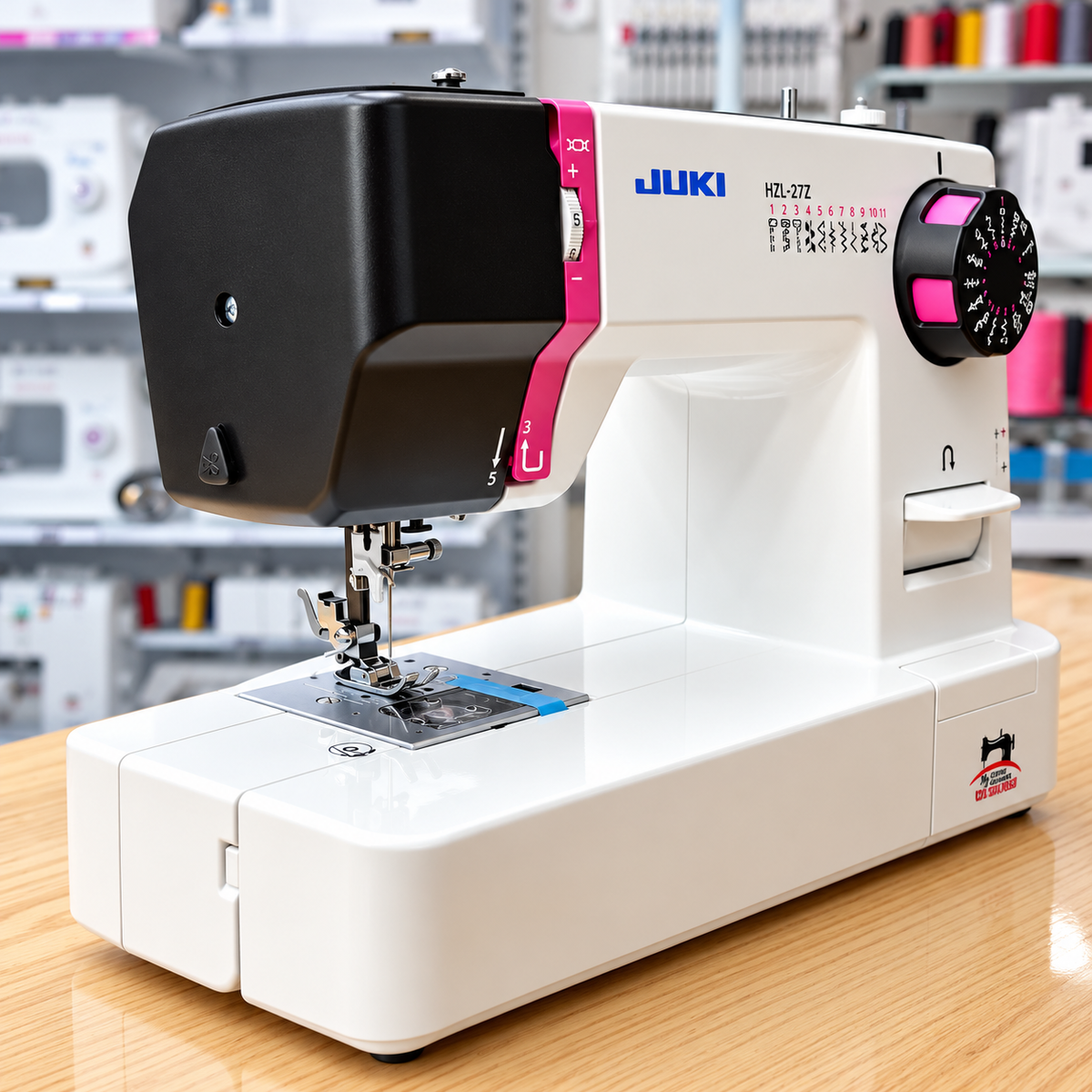 JUKI® HZL-27Z Compact Mechanical Home Sewing Machine with 11 Built-In Stitches & 4-Step Buttonhole