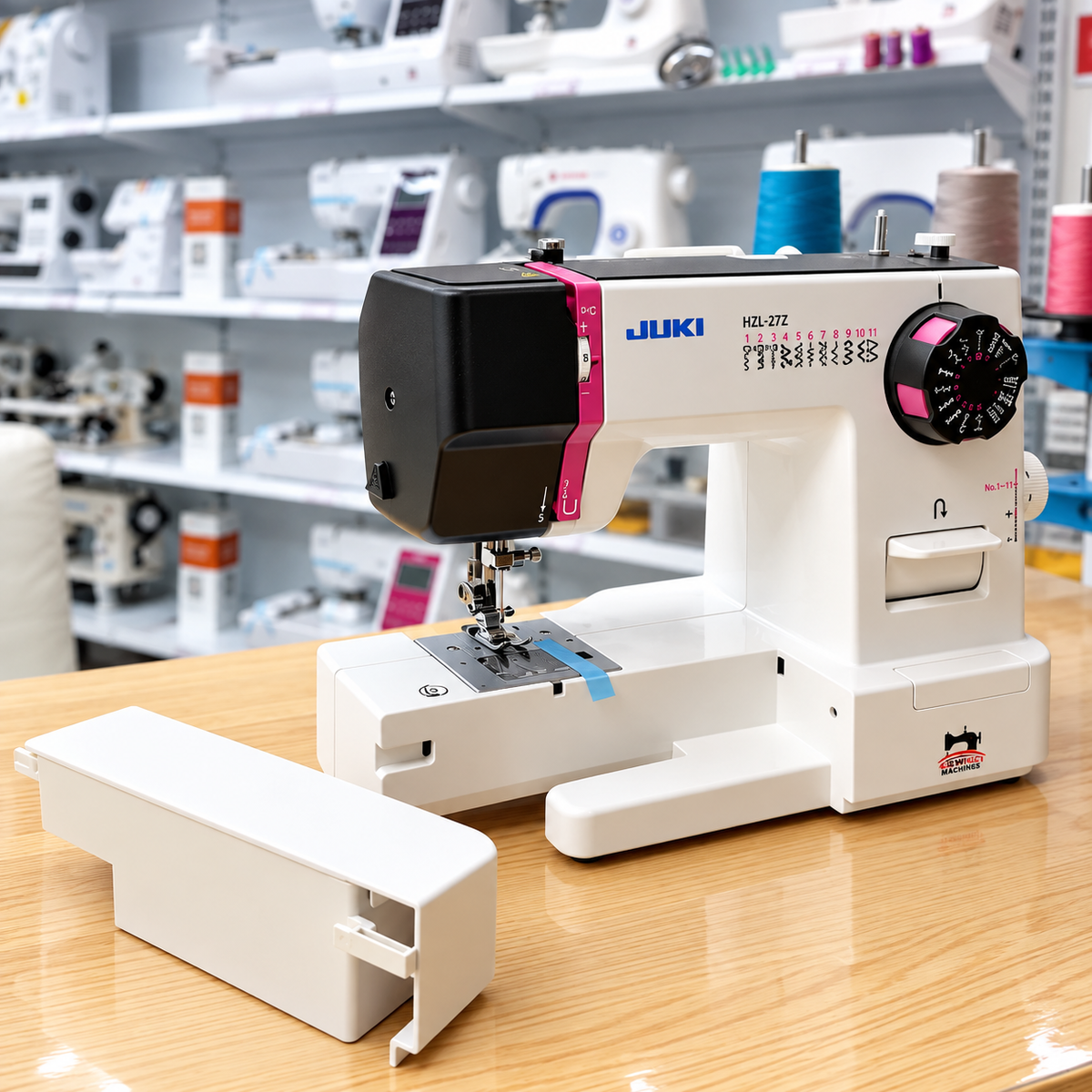 JUKI® HZL-27Z Compact Mechanical Home Sewing Machine with 11 Built-In Stitches & 4-Step Buttonhole