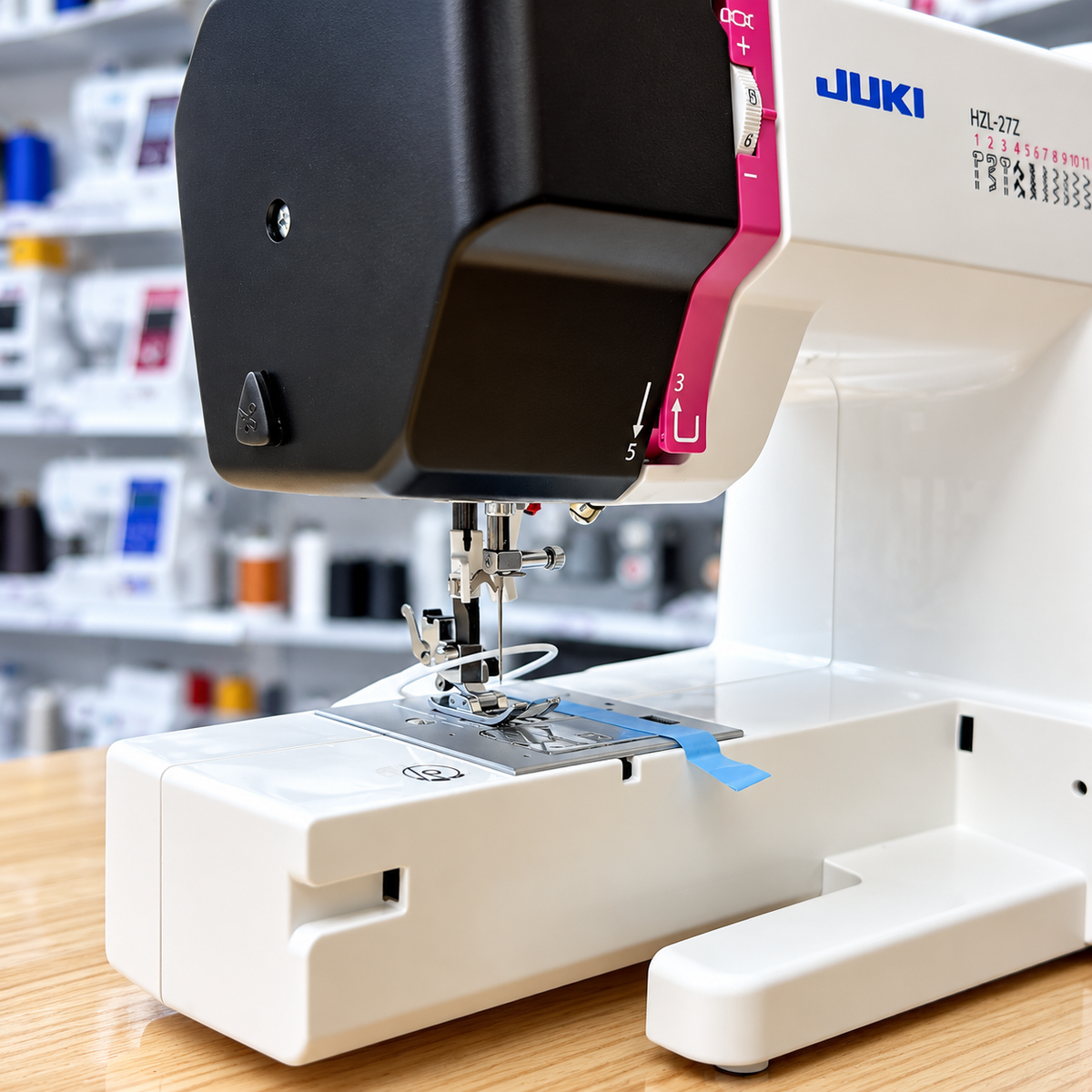 JUKI® HZL-27Z Compact Mechanical Home Sewing Machine with 11 Built-In Stitches & 4-Step Buttonhole