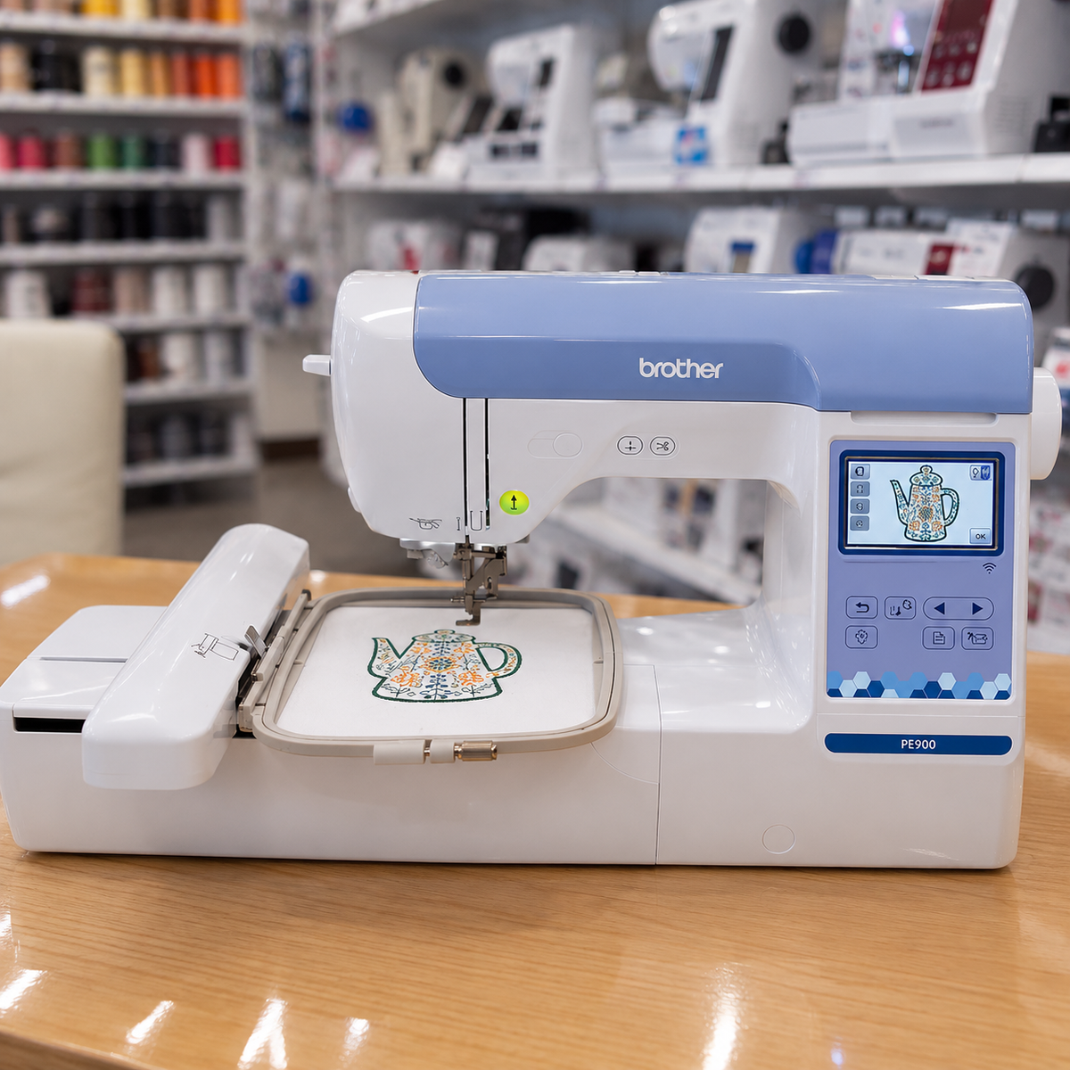 Brother® PE900 Wireless Computerized Embroidery Machine with 5" × 7" Embroidery Area, Color Touchscreen & 193 Built-In Designs