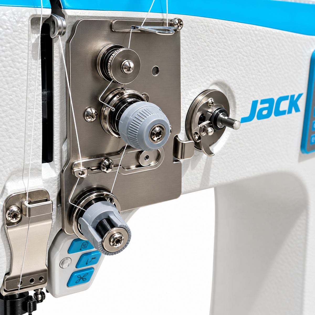 JACK® JK-S5-91C Automatic Post-Bed Industrial Sewing Machine with Synchronized Roller Foot – Complete with Table & Stand