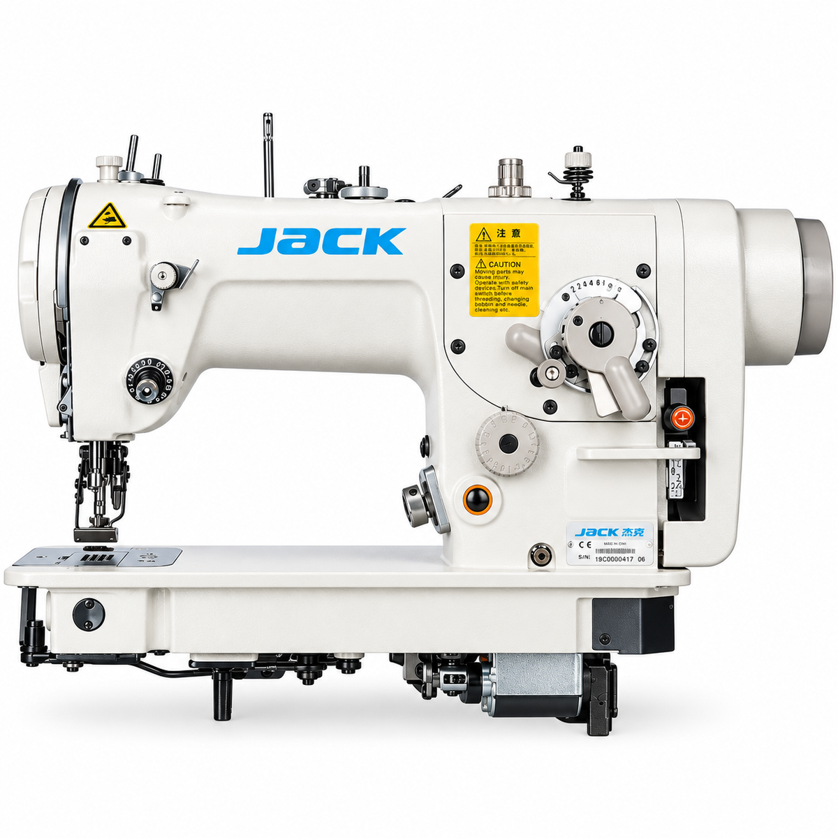 JACK® JK-T2284B-4E Single Needle Standard & 3-Step Zigzag Direct Drive Industrial Sewing Machine – Complete with Table & Stand