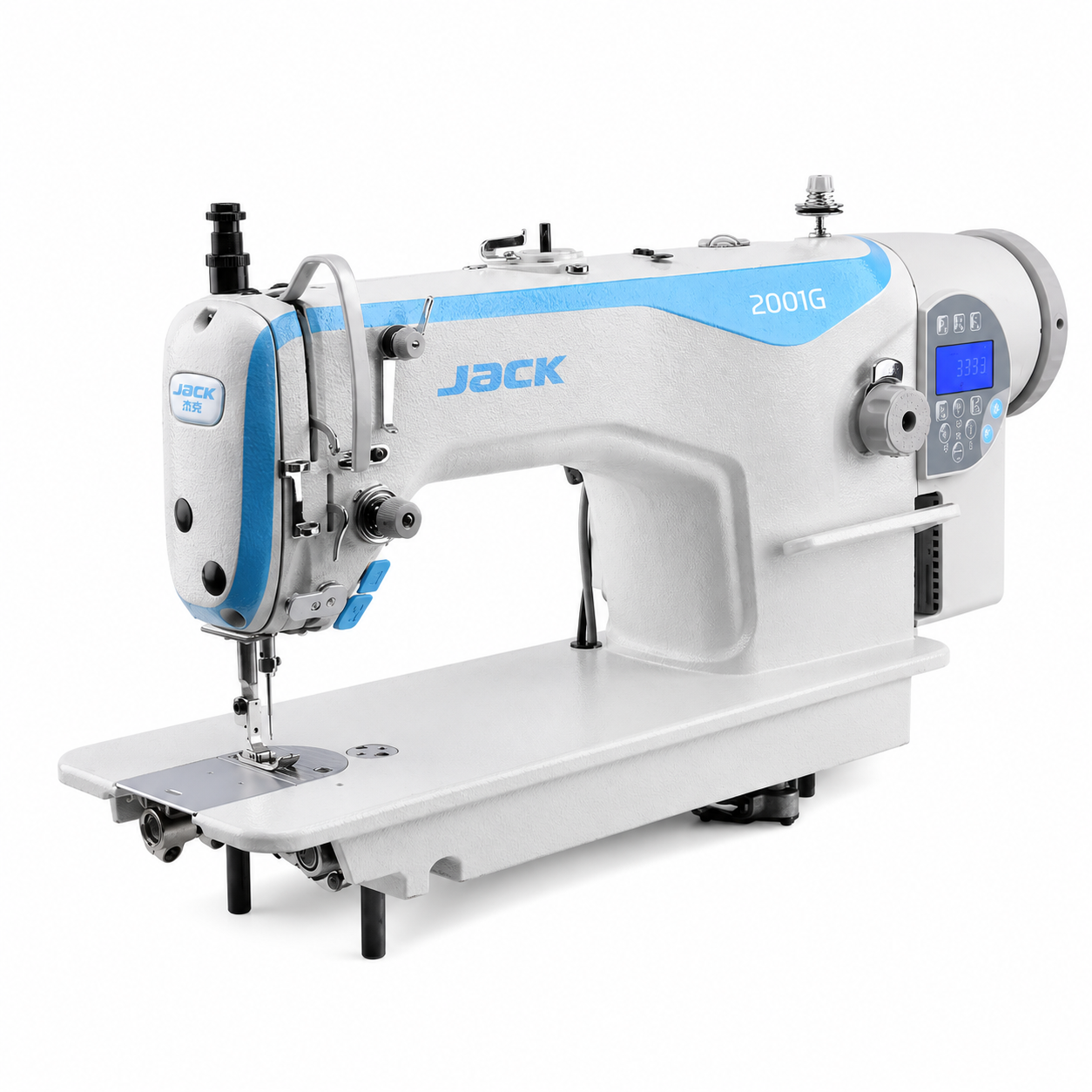 JACK® JK-2001-GHC-3Q - Heavy-Duty Lockstitch Sewing Machine with Built-In Servo Motor