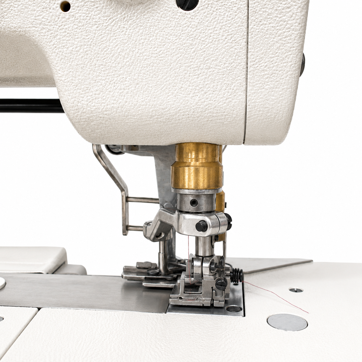 JACK® JK-8568-05GBX356 - 3-Needle 5-Thread Flatbed Interlock Sewing Machine with Elastic Attaching &amp; Edge Trimming