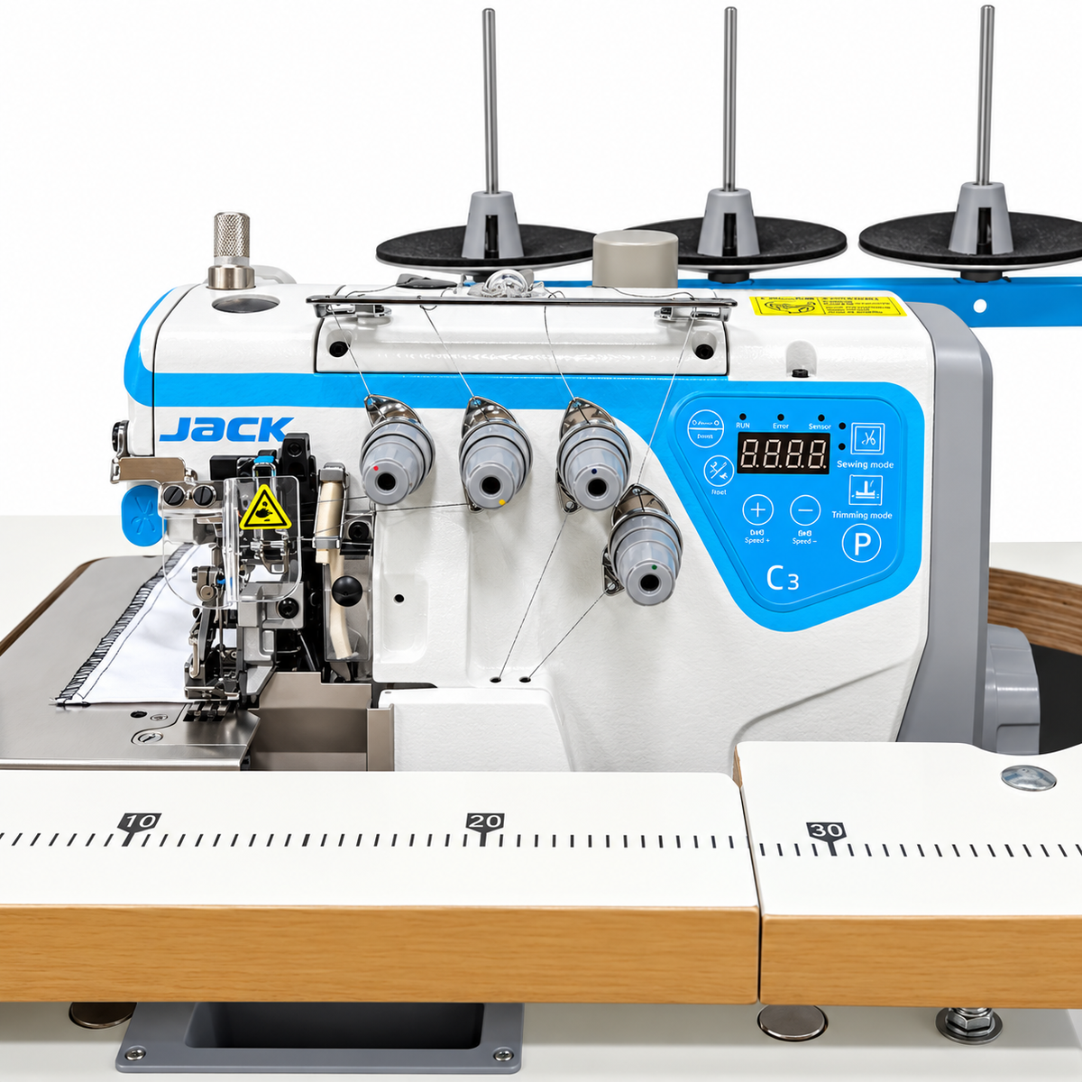 JACK® JK-C3-5-03/233  5-Thread Overlock Industrial Sewing Machine – Complete with Table & Stand