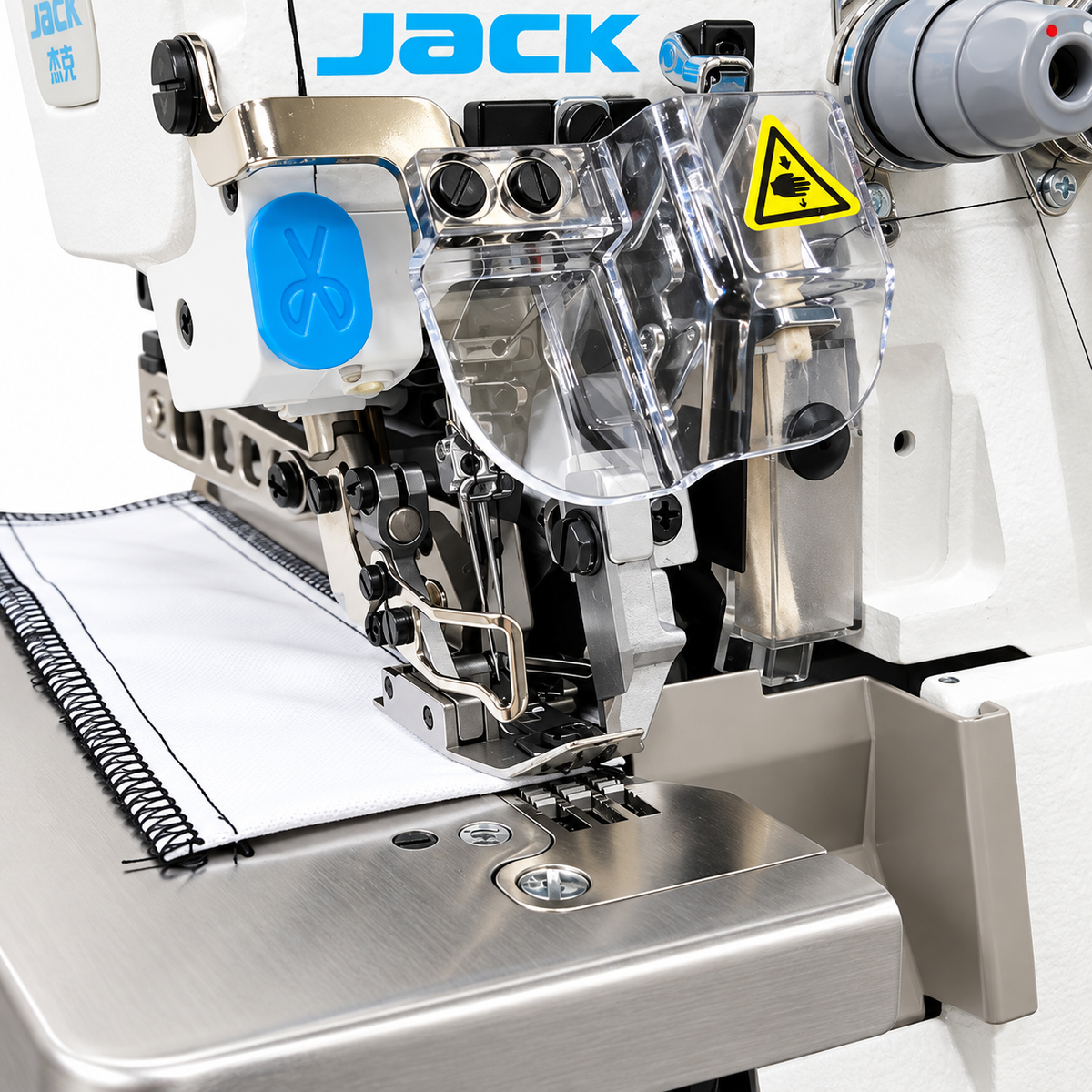JACK® JK-C3-5-03/233  5-Thread Overlock Industrial Sewing Machine – Complete with Table & Stand
