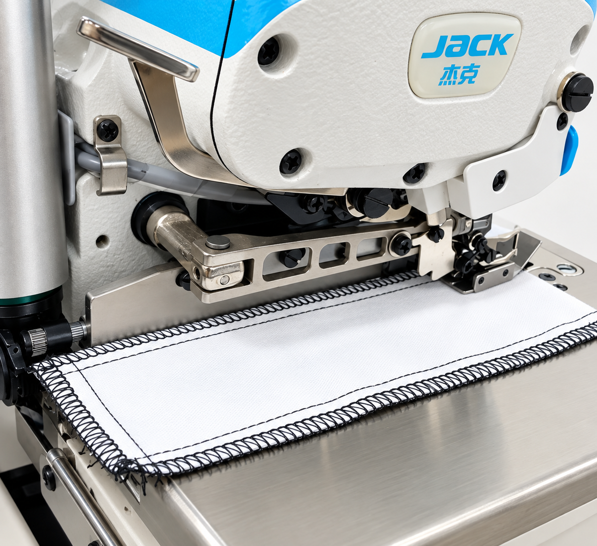 JACK® JK-C3-5-03/233  5-Thread Overlock Industrial Sewing Machine – Complete with Table & Stand