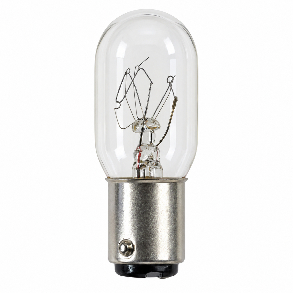 T7 Clear Incandescent Light Bulb - 15W 120V - BA15D Double-Contact Bayonet Base