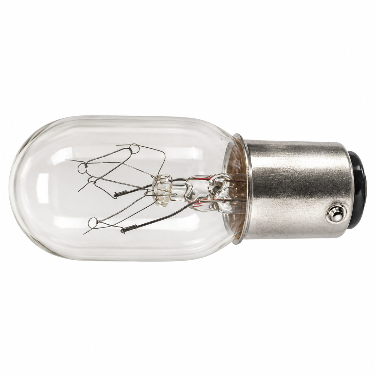 T7 Clear Incandescent Light Bulb - 15W 120V - BA15D Double-Contact Bayonet Base
