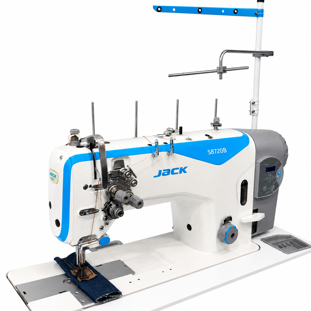 JACK® JK-58720B-005 Double Needle Large Bobbin Split-Bar Industrial Lockstitch Sewing Machine